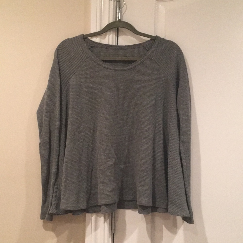 Grey waffle long sleeve